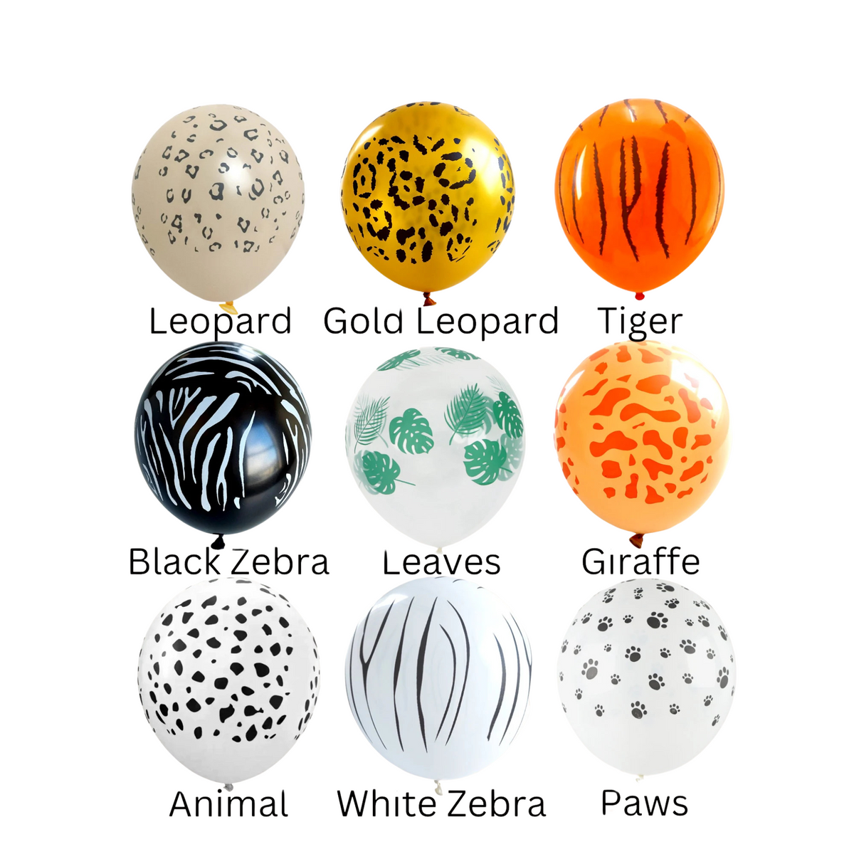 1-20-pack 12inch animal print latex balloons product photo 3