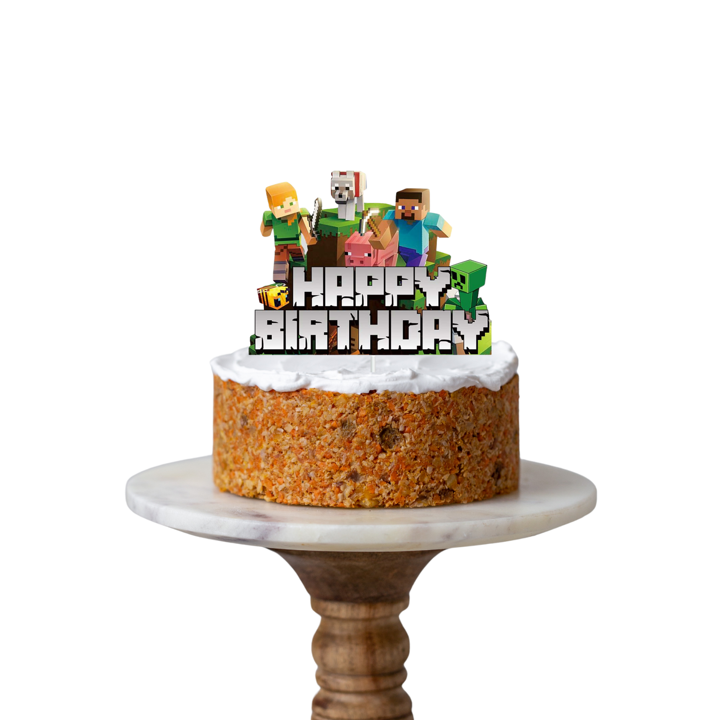 Minecraft inspired bunting banner and cupcake picks - TheLittleStuff