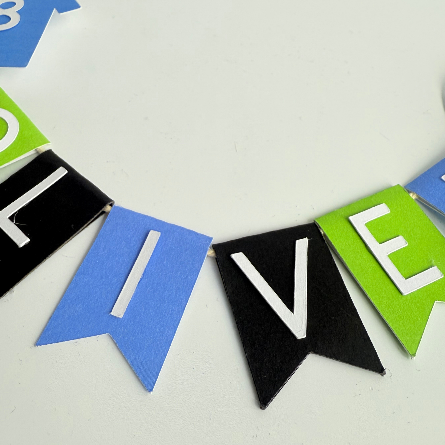 Personalised blue green football soccer dark t shirt themed birthday cake topper