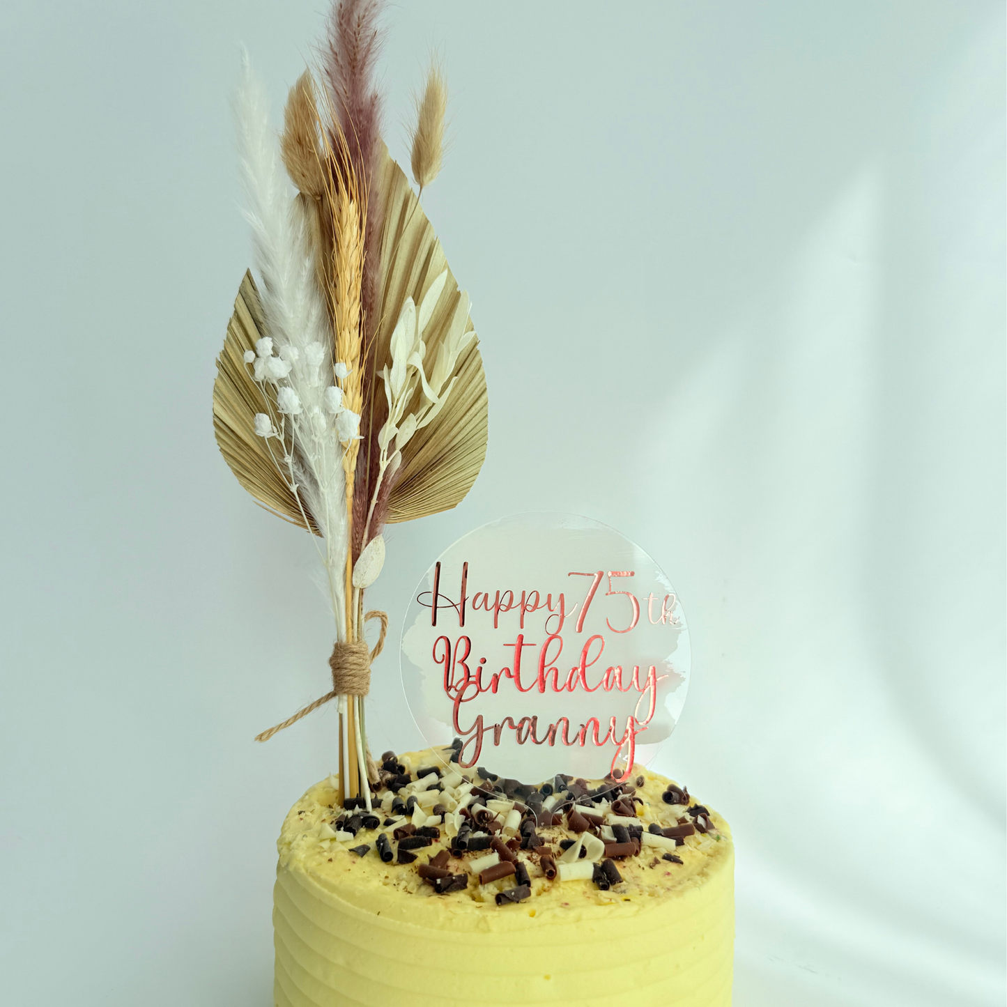 Personalised message round acrylic birthday cake decor Style 1