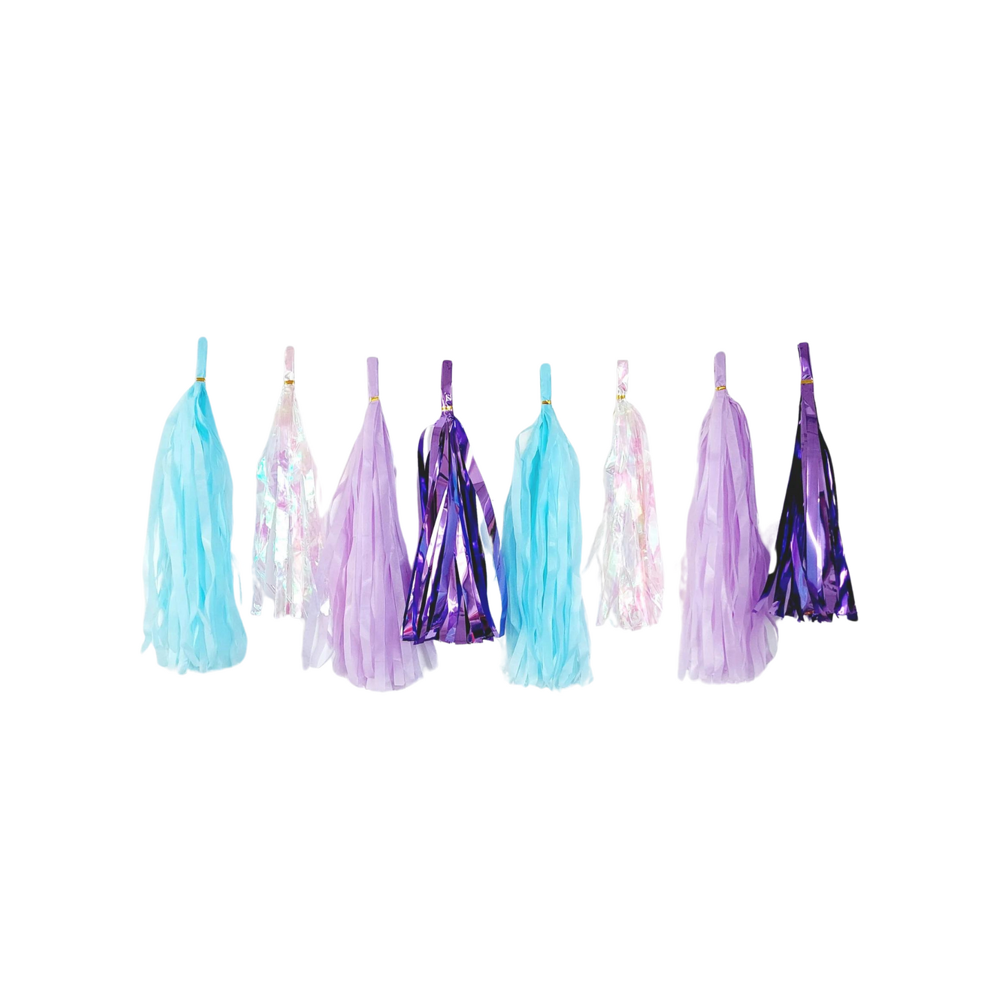 20pcs Lavender blue iridescent paper tissue tassel set - TheLittleStuff