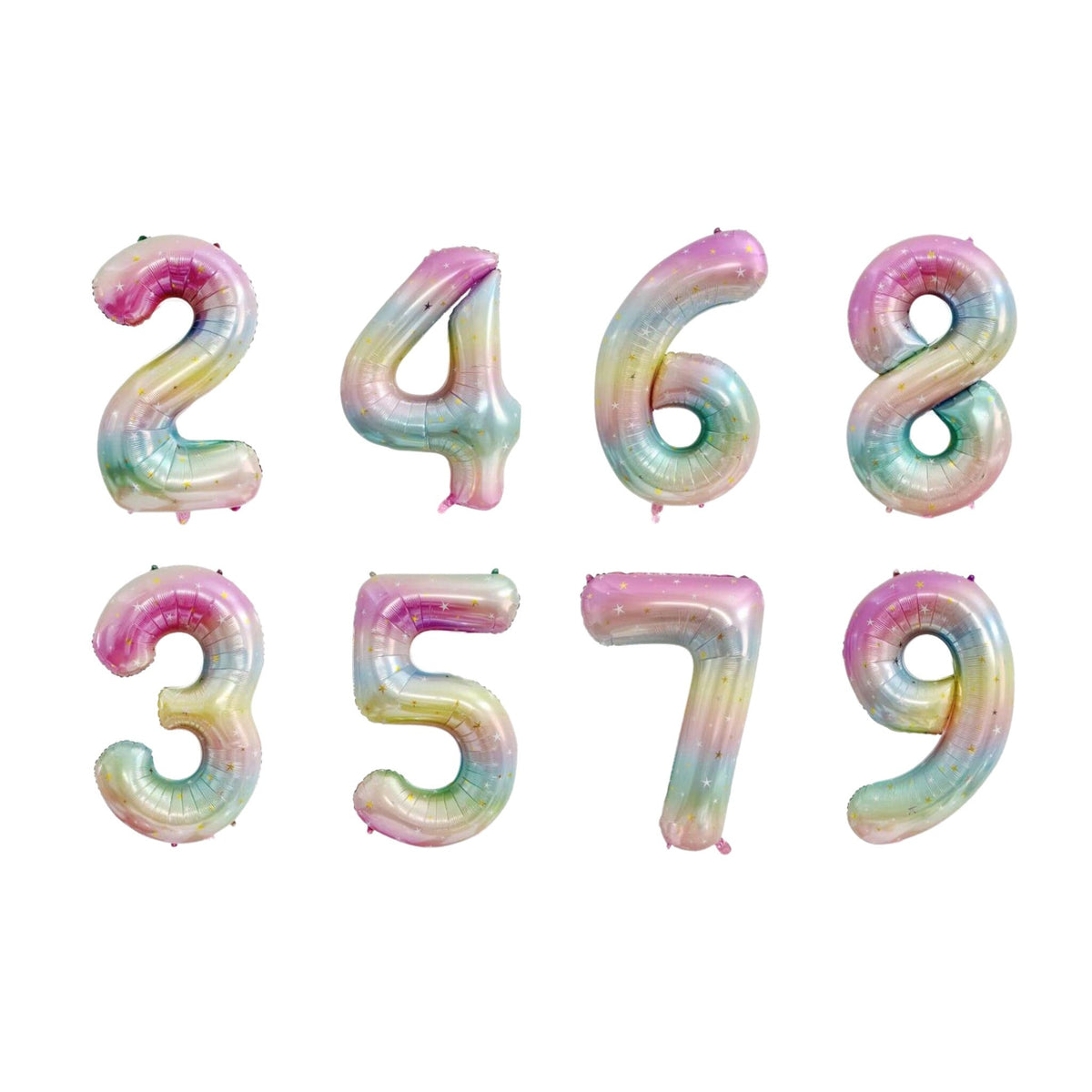 38"inch rainbow star helium number balloon product photo 3
