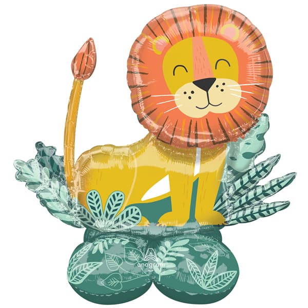 3D Giant free standing jungle safari zoo animal balloon giraffe lion coconut lifestyle photo