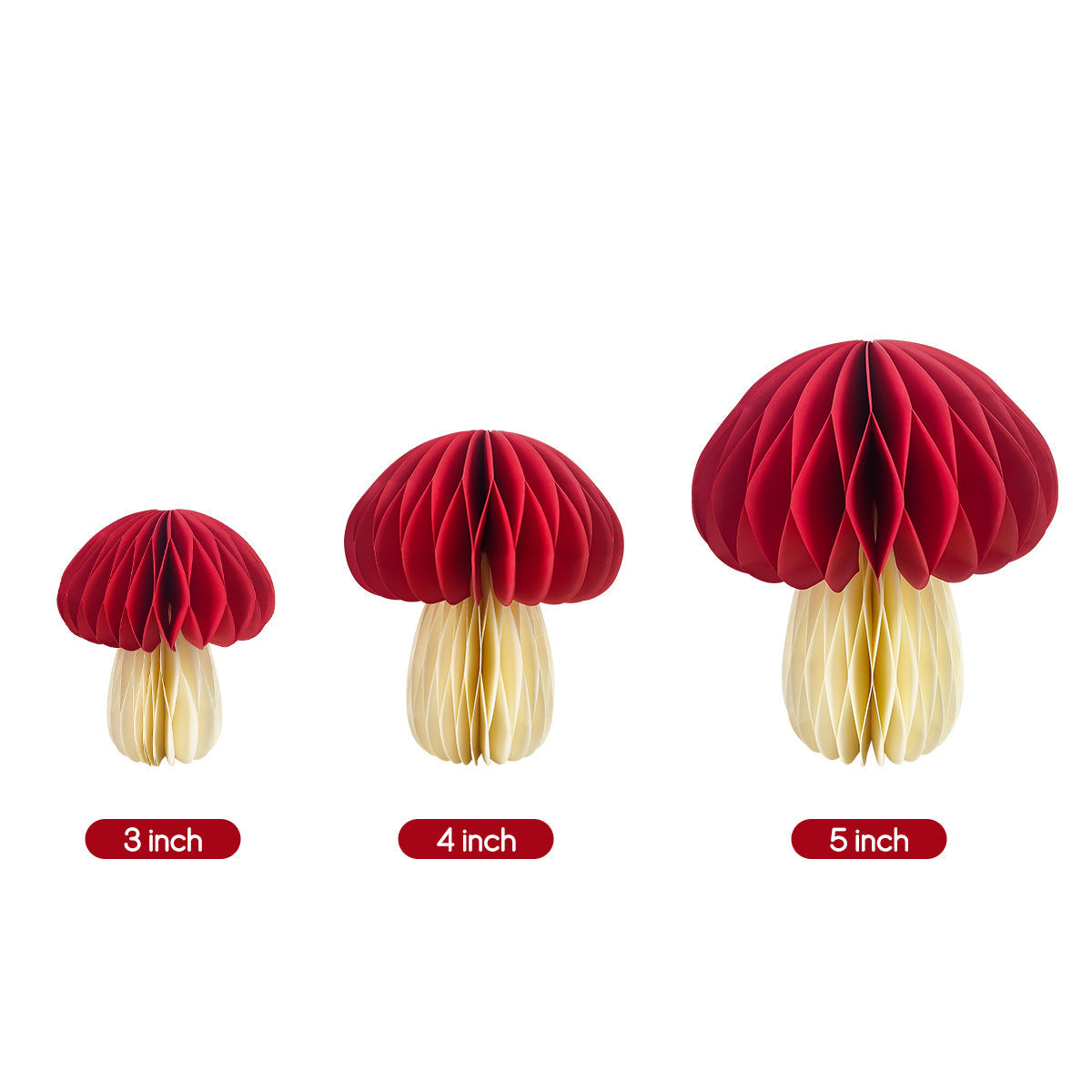 3pcs card Mushroom hanging decoration 3,4,5inch lifestyle photo