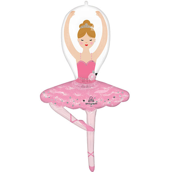 Personalised Little ballerina standing balloon bouquet sculpture 1.3m height
