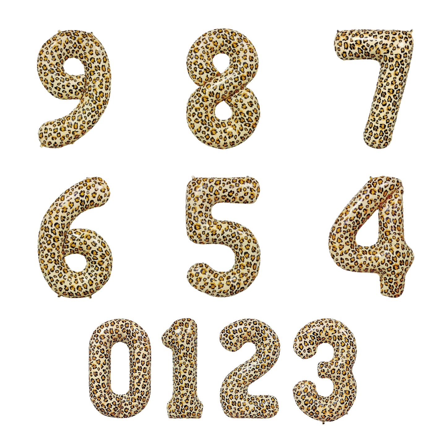 32inch Leopard print large number balloon bouquet sculpture 1.1m height