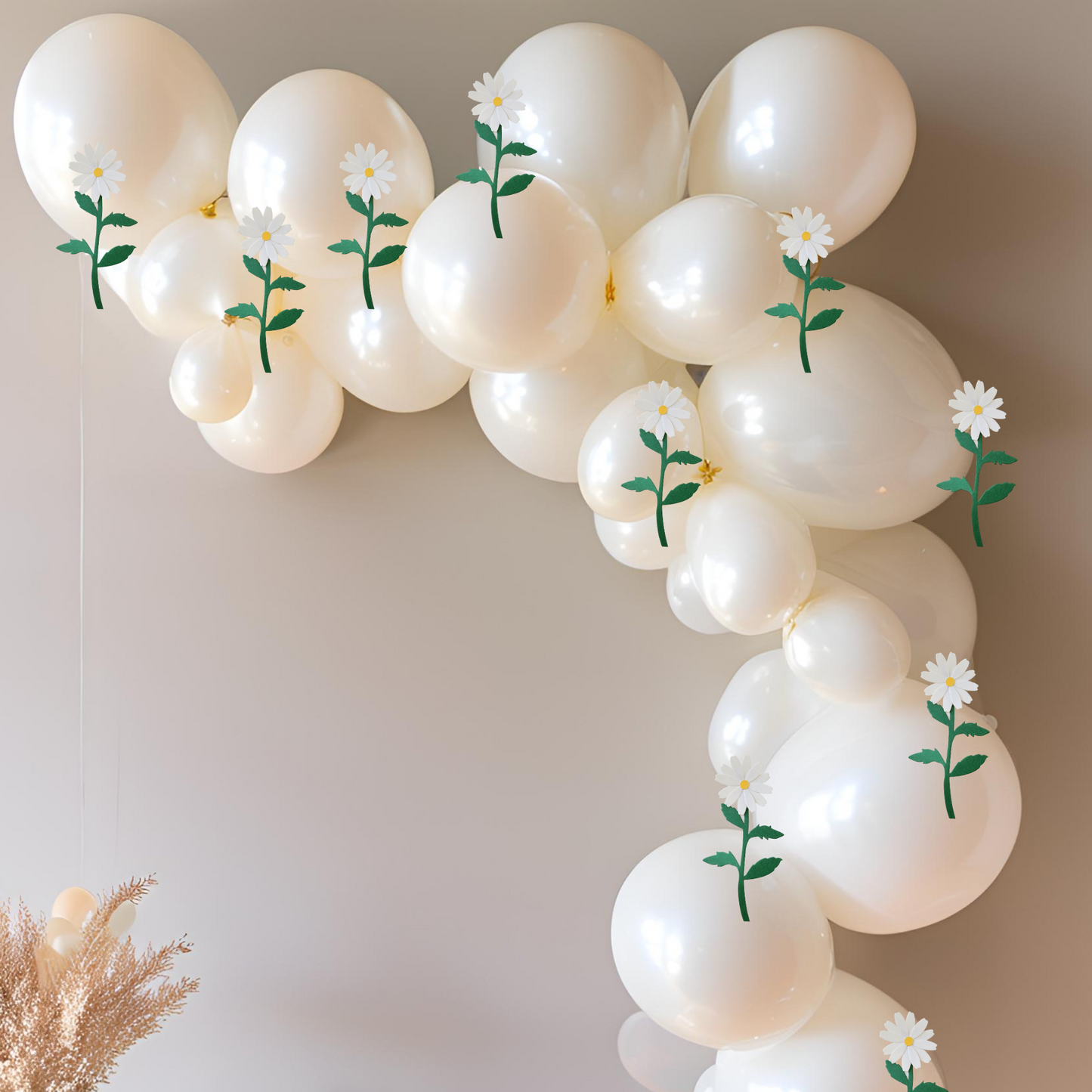 2m white balloon daisy flower garland - TheLittleStuff
