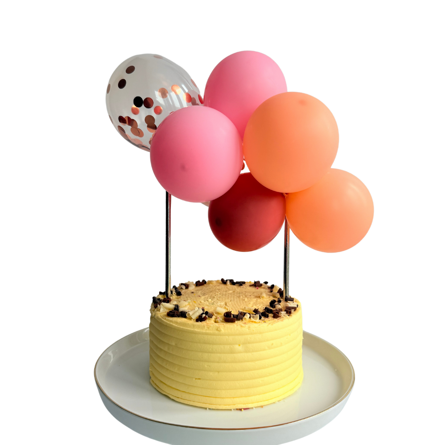 Rosegold pink blush balloon cake topper