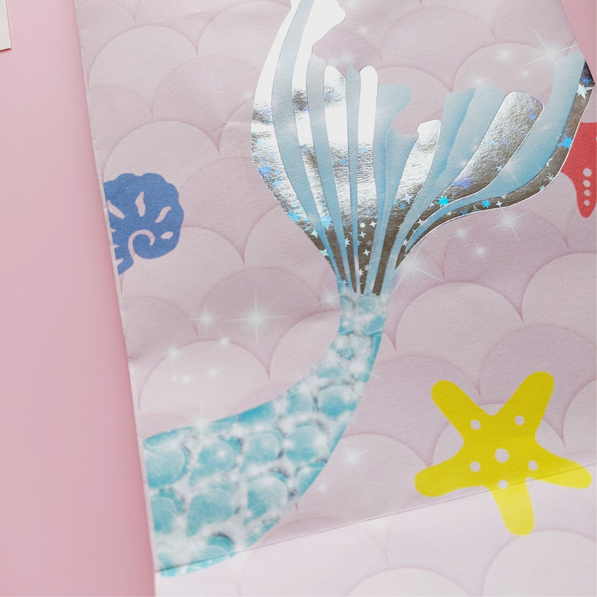 6-pack 12-pack pastel pink mermaid party bags product photo 2