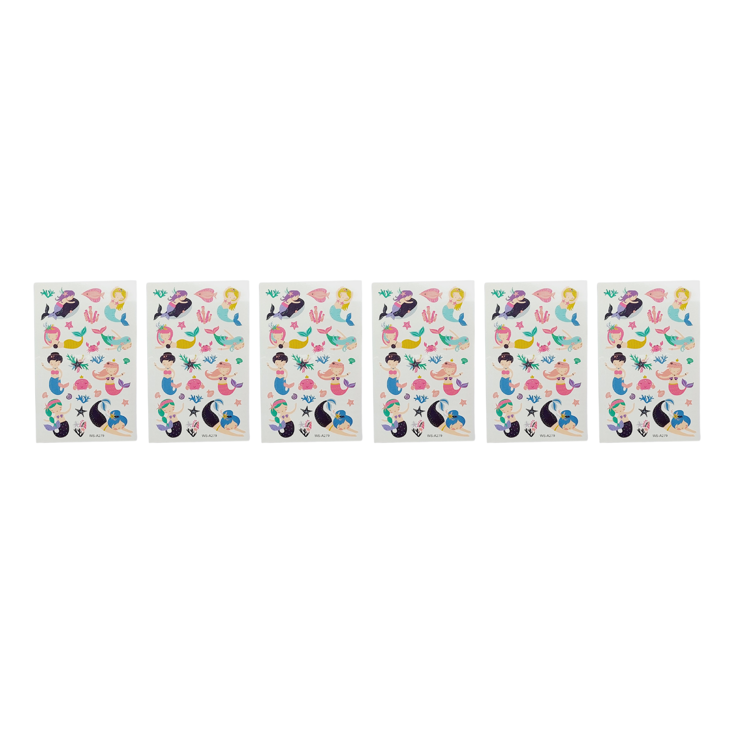 6-pack 12-pack mermaid temporary tattoo party bag fillers
