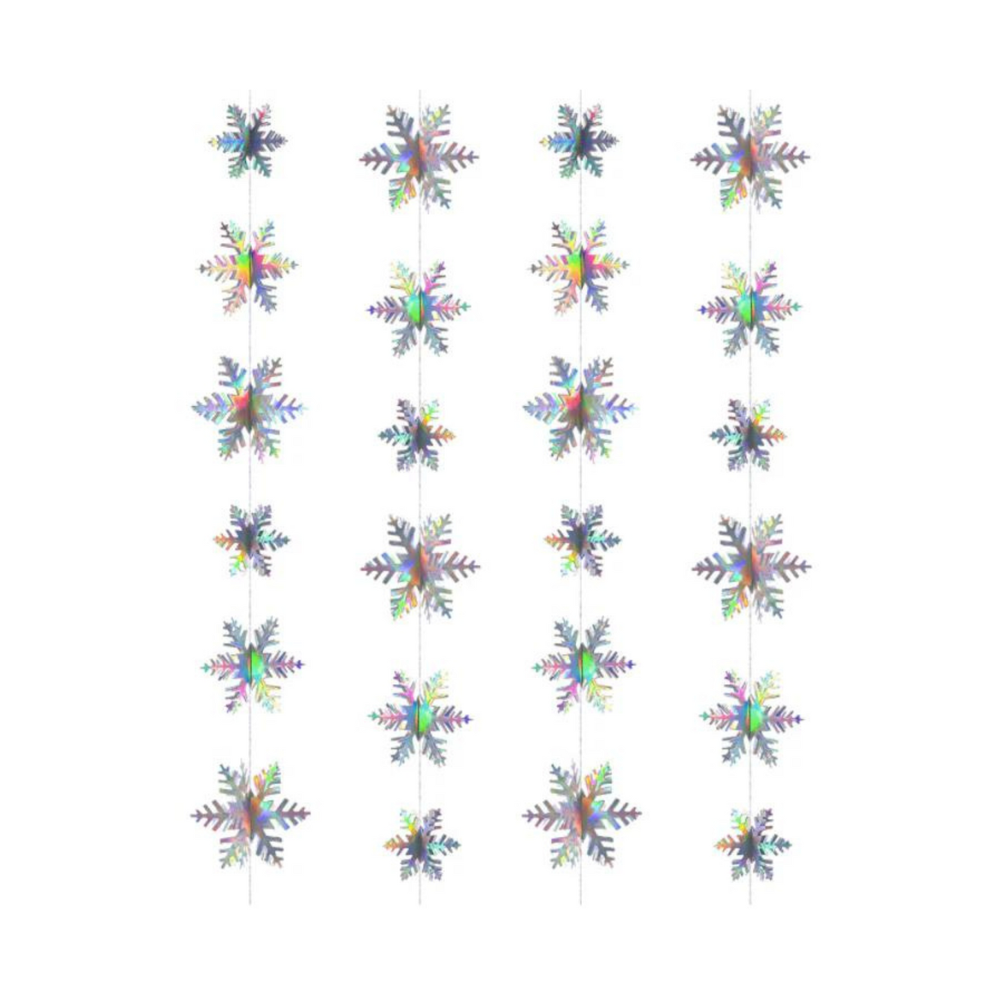 3D laser effect snow flakes bunting decoration - TheLittleStuff