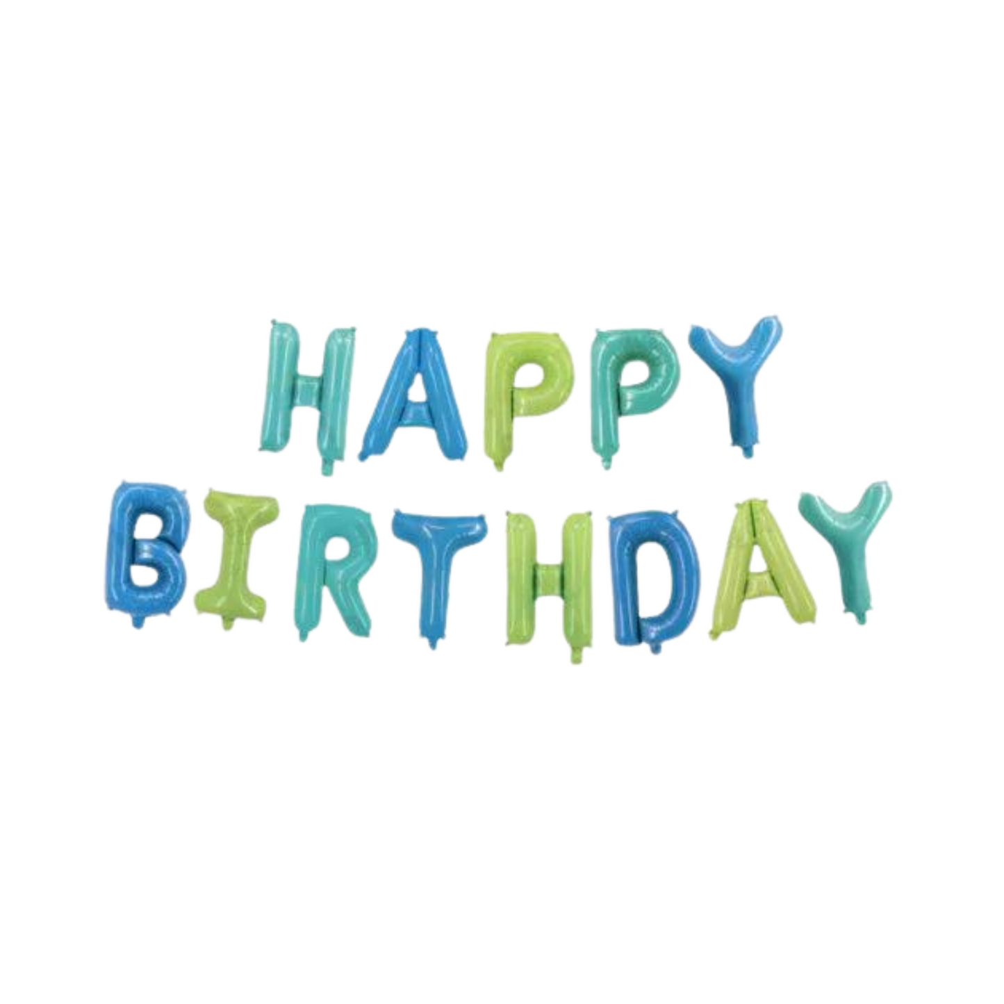 16inch Green and blue Happy Birthday balloon garland