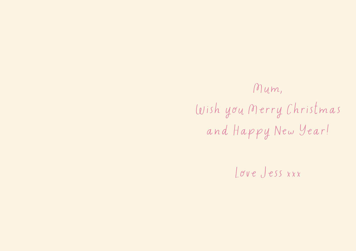 Personalised Christmas Card Pink Heart