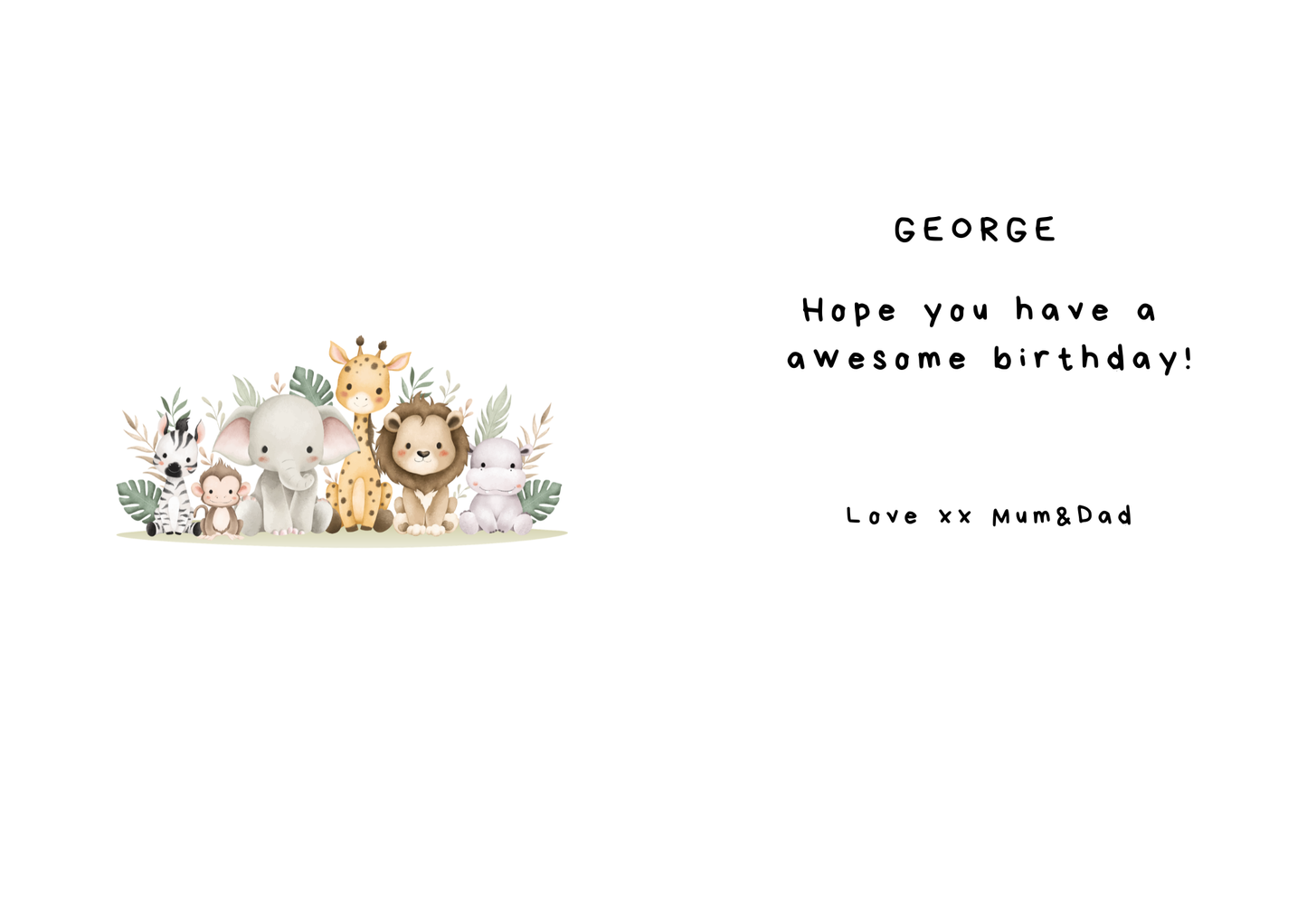 Personalised Wild One 1st birthday Greeting Cards
