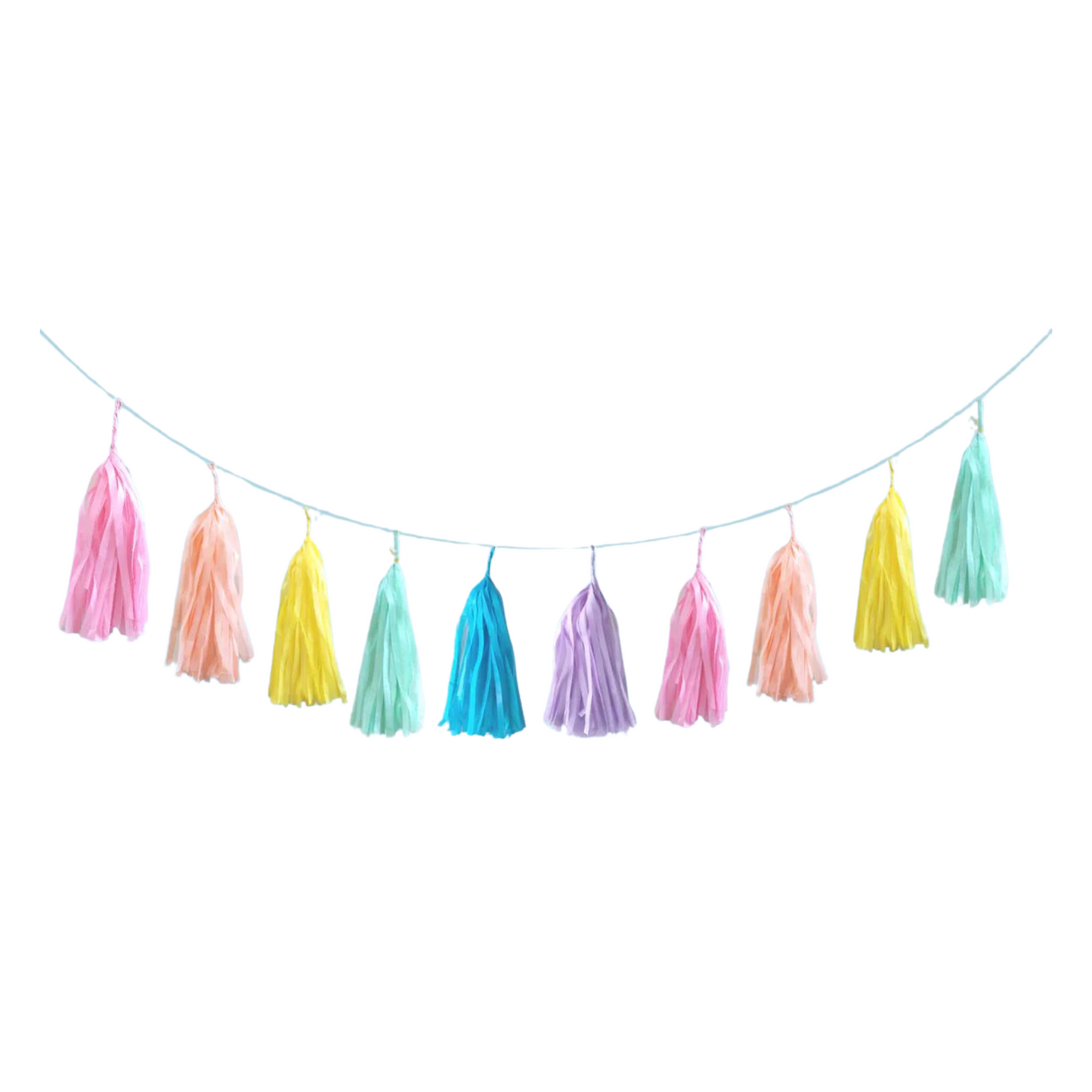 DIY Paper Tassel Garland Pastel Rainbow - TheLittleStuff
