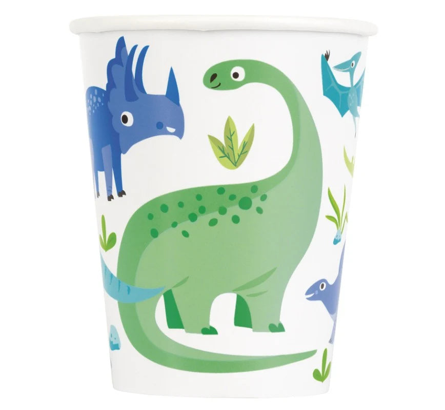 9" Dinosaur Birthday Party Plates and cups 8-pack - TheLittleStuff