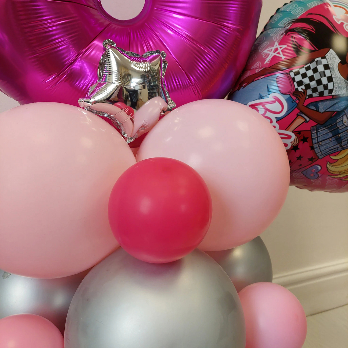 Barbie disco party pink big logo balloon sculpture product photo 6