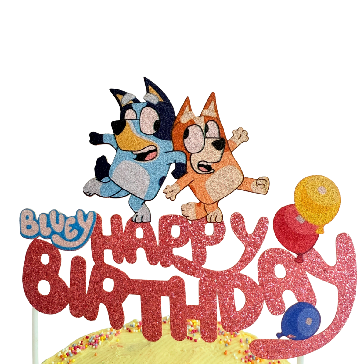 Bluey inspired pink hand crafted cake topper product photo 2