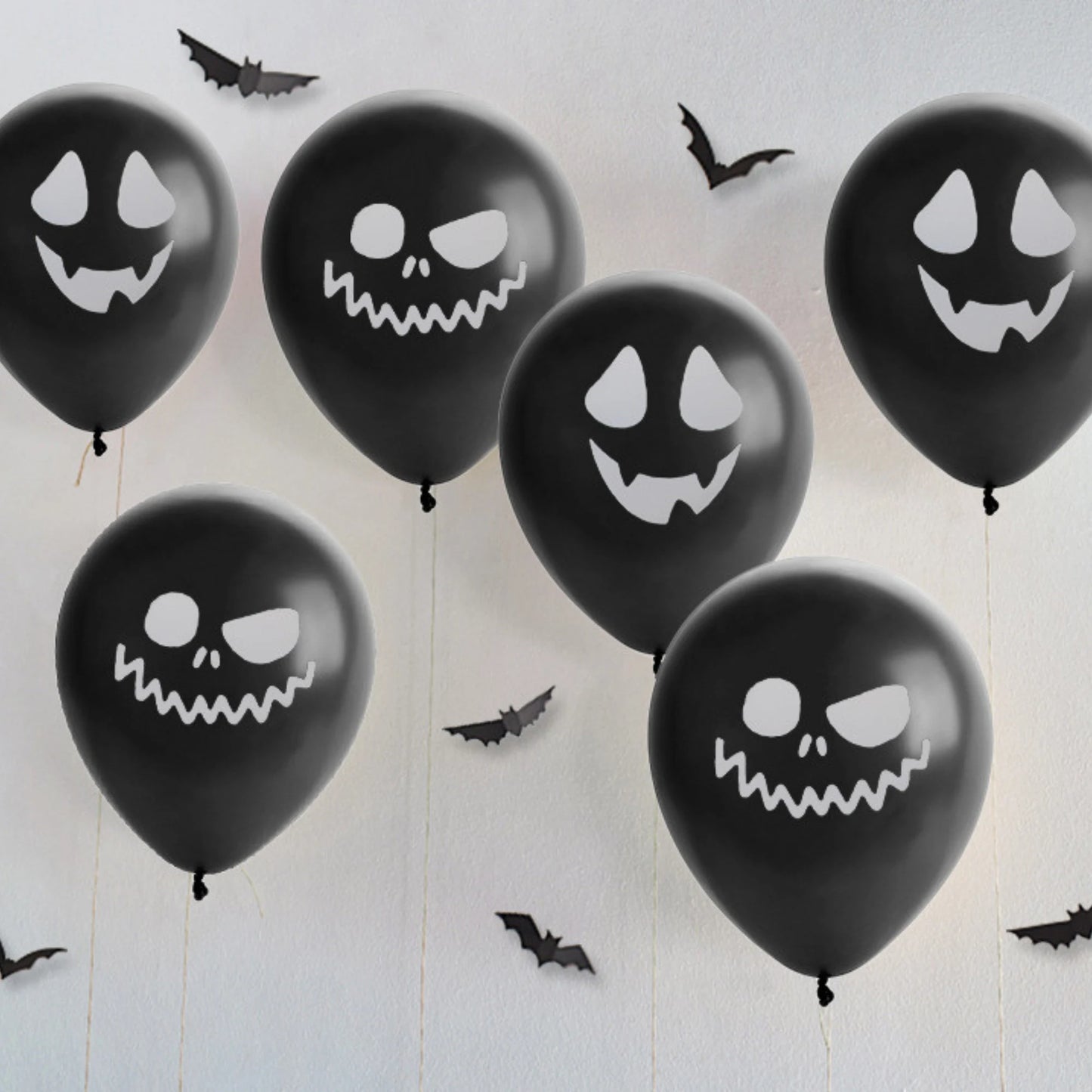 Halloween 6PCs 12inch ghost face print latex balloon - TheLittleStuff