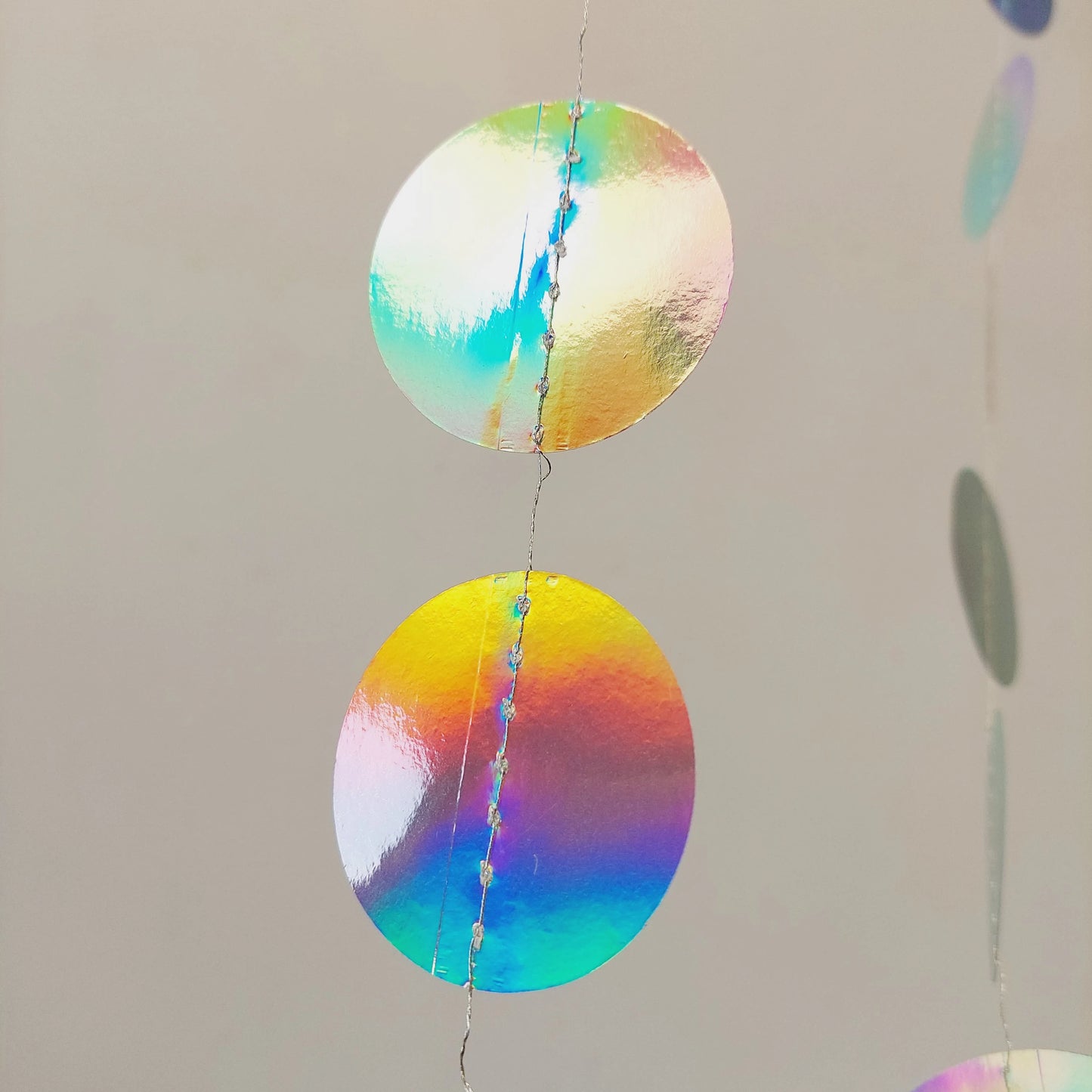 Iridescent Christmas new year Circles Hanging Decoration