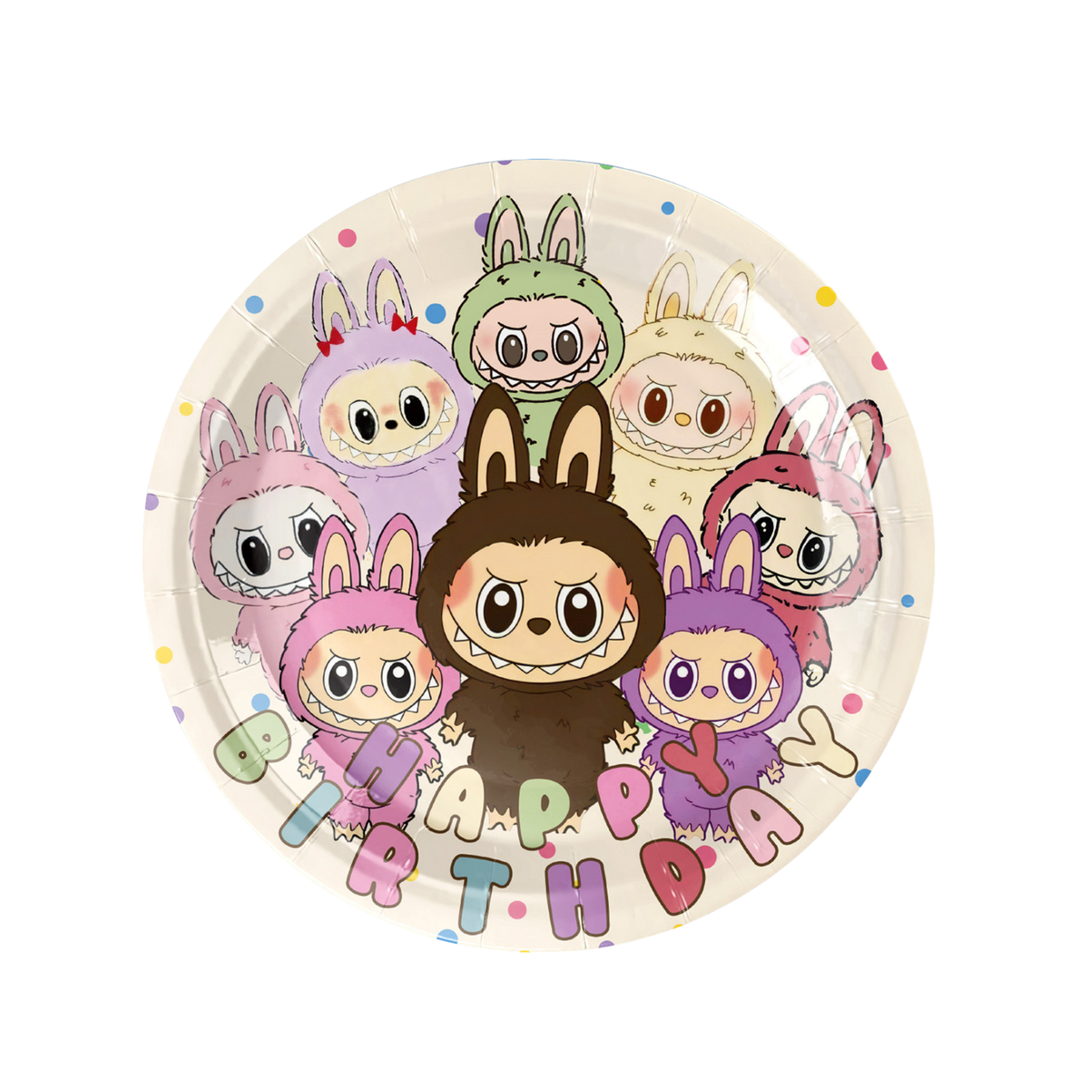 Labubu inspired 9inch party plates and bunting banner product photo 7
