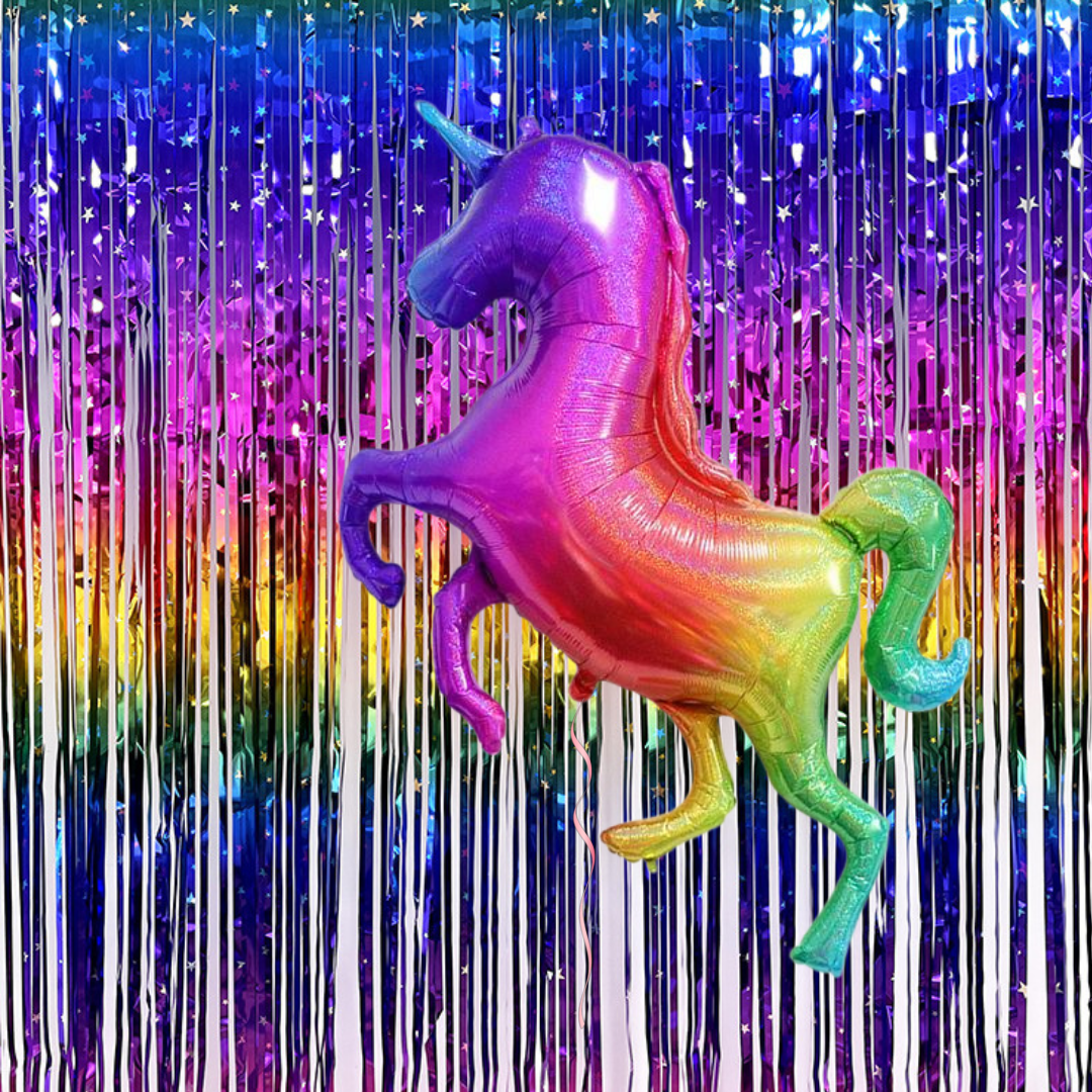Large Rainbow Unicorn Girls Birthday Party Balloon product photo 2