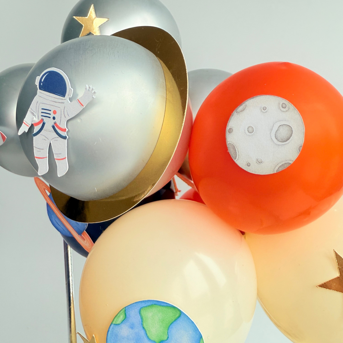 Outer space universe rocket astronaut to the moon balloon cake topper product photo 6