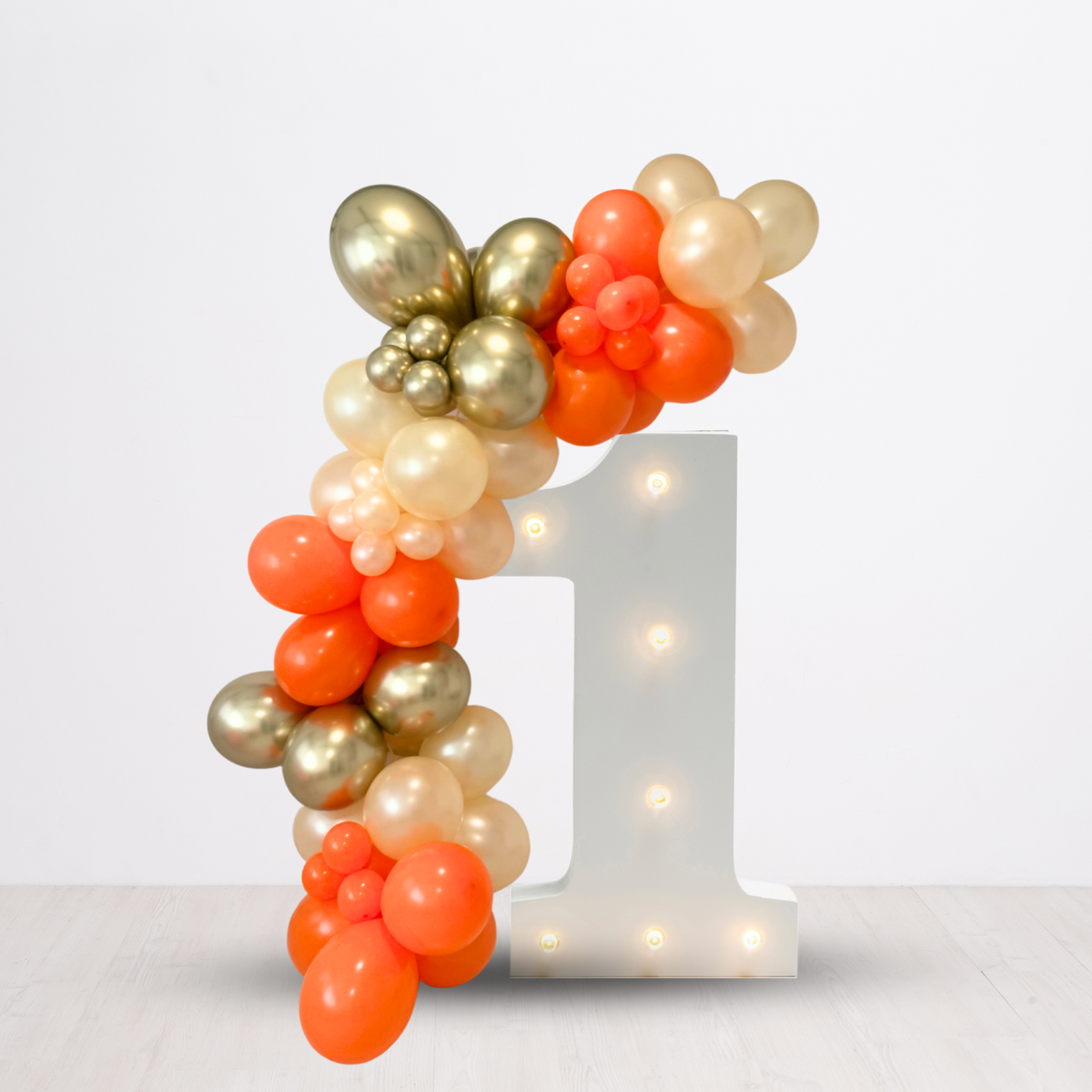 Peach, Gold & Orange Balloon Garland 2m Party Decoration (70 Balloons, 18" 12” and 5") product photo 3