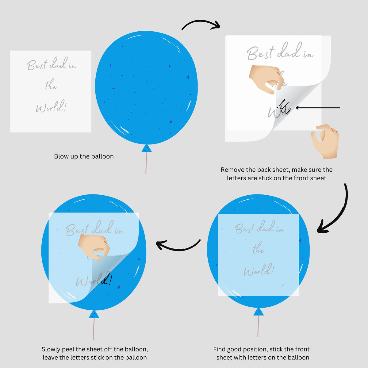 Personalised 22inch semi transparent earth balloon with vinyl messages product photo 2