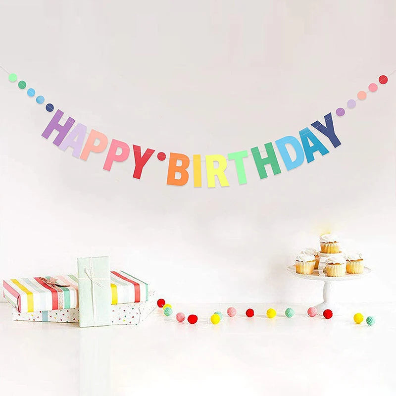 Rainbow Happy birthday bunting banner product photo 2