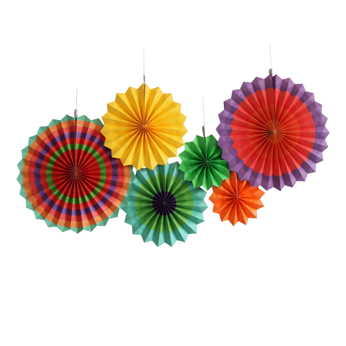 Rainbow multi colour Eco Paper fan decoration wedding women milestone birthday decoration product photo 2