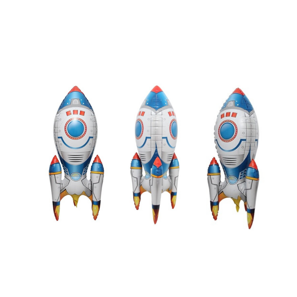 Space white rocket balloon boys outer space birthday party decoration product photo 2