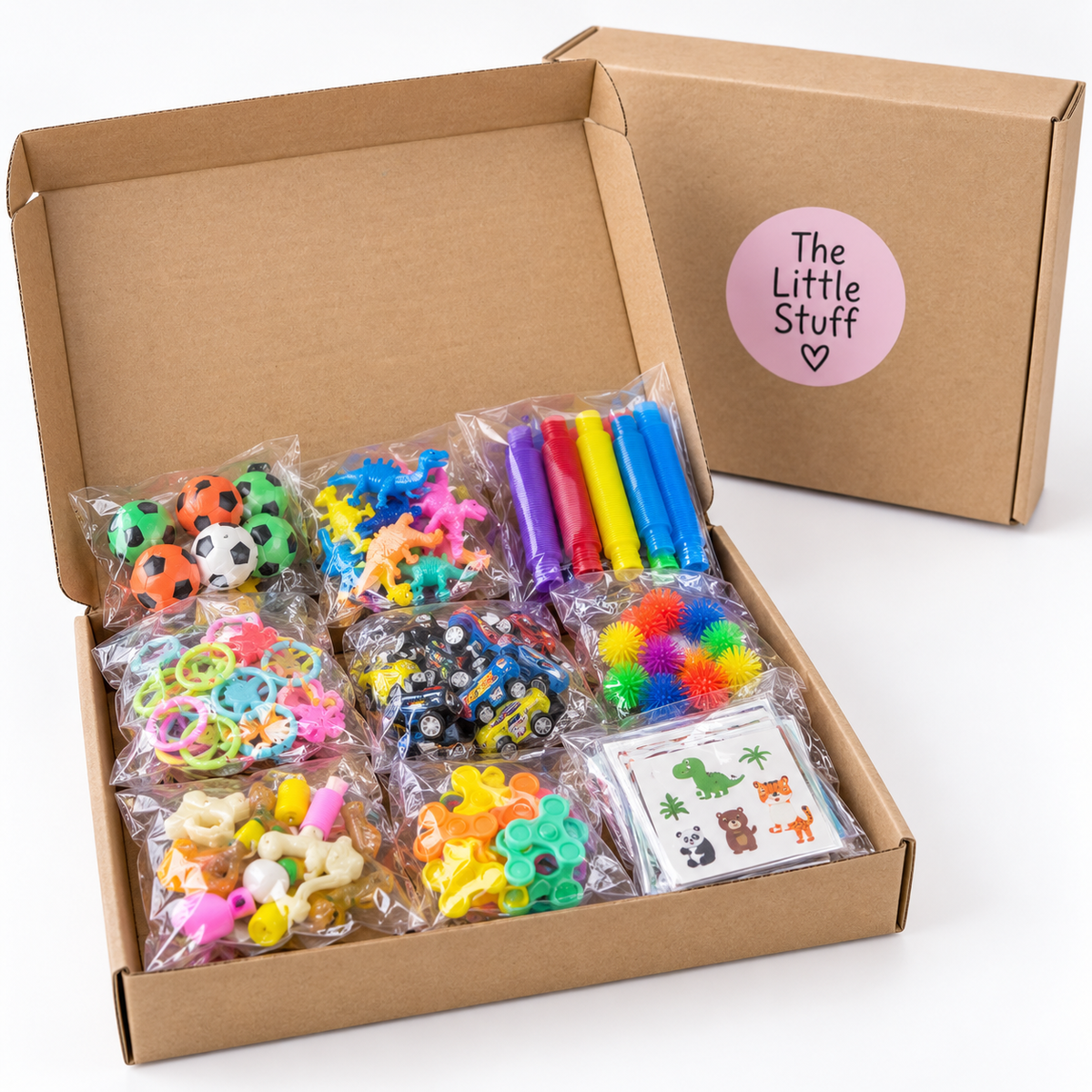 Party goody bag favour fillers – open box with 9 sets of toys