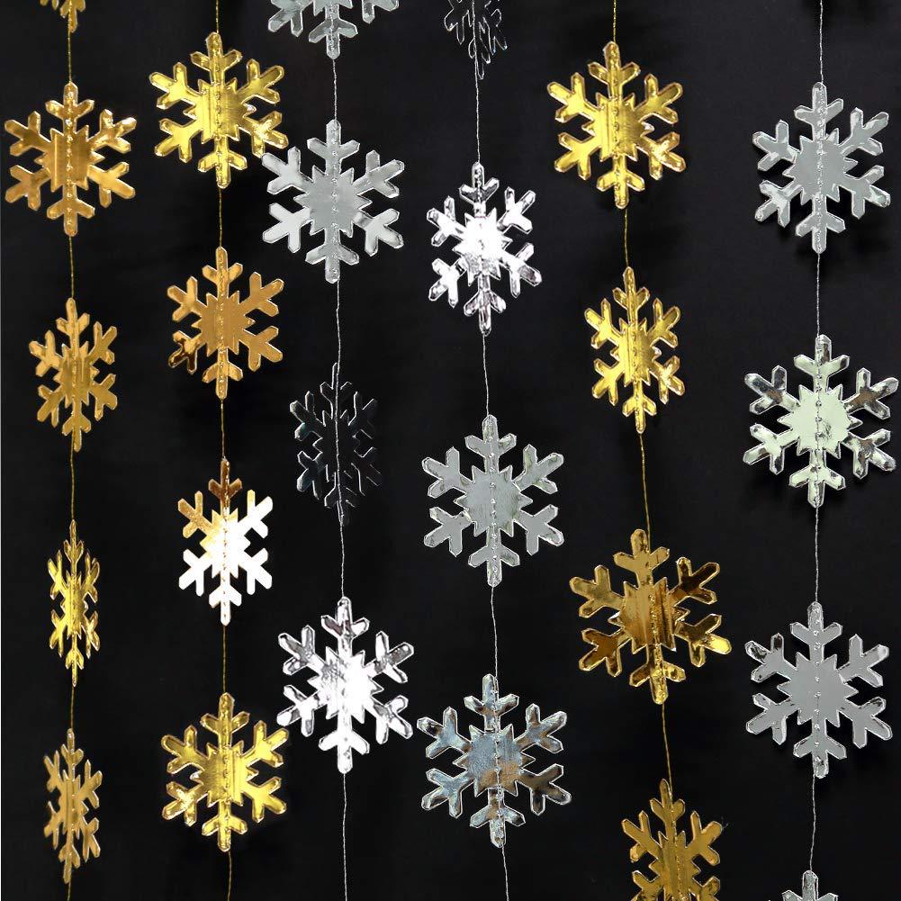 4 Meter Gold Snow Flakes Bunting Garland - TheLittleStuff