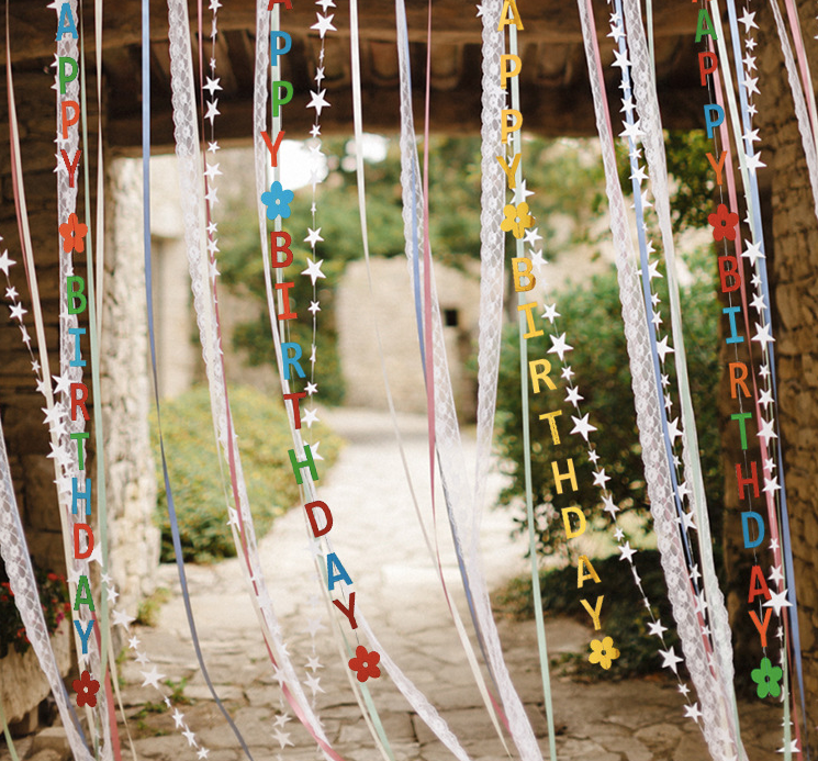 Small flowers Happy birthday bunting - TheLittleStuff