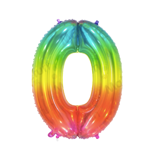 Jelly look 40" inch rainbow foil number balloons - TheLittleStuff