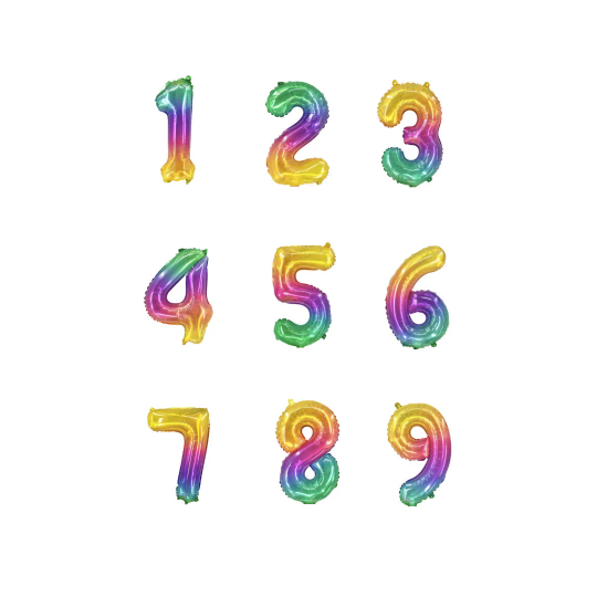 16inch Rainbow Number Balloon Table Centrepiece Stand - TheLittleStuff