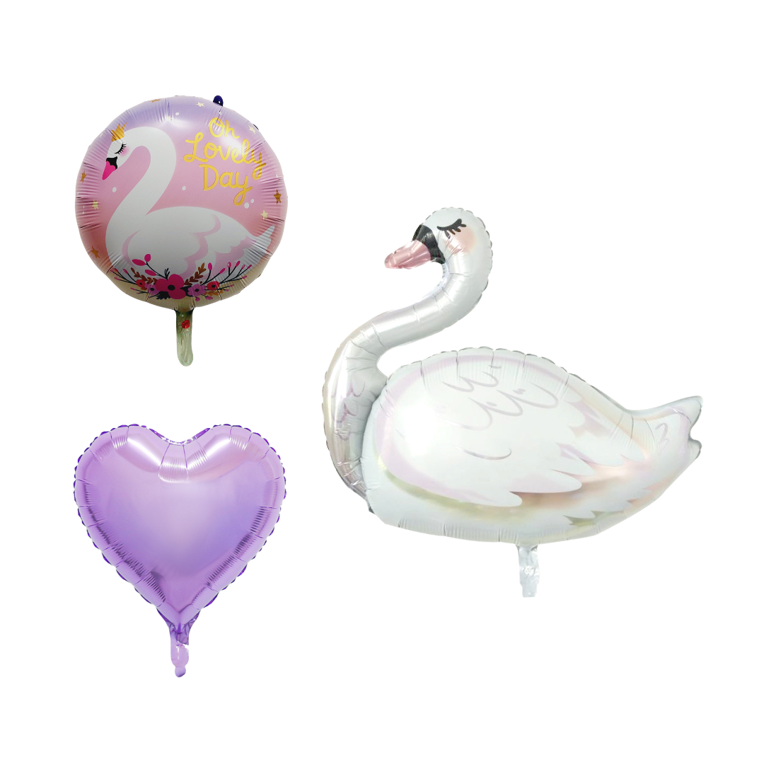 Swan and hearts Balloon Bundle - TheLittleStuff