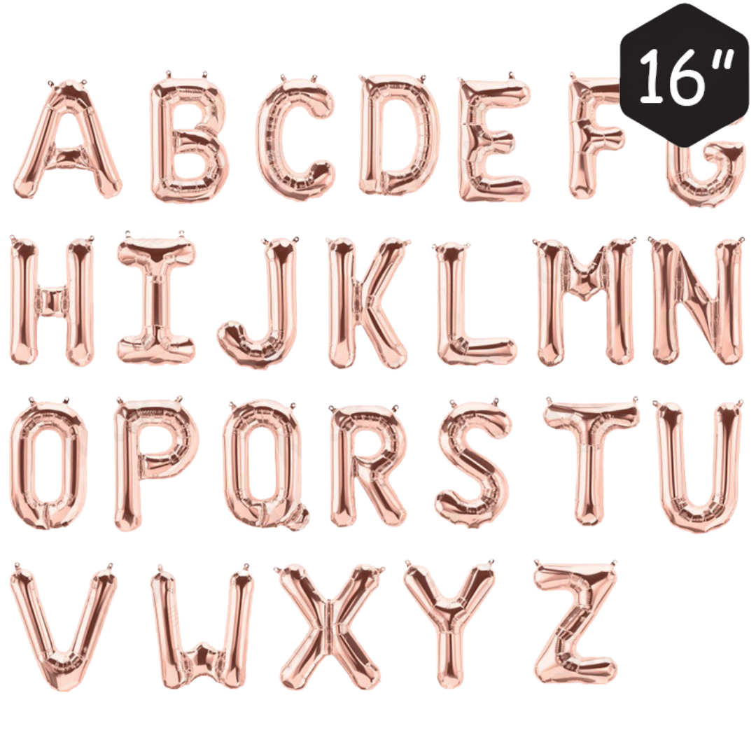 16inch rose gold name initial balloon stand - TheLittleStuff