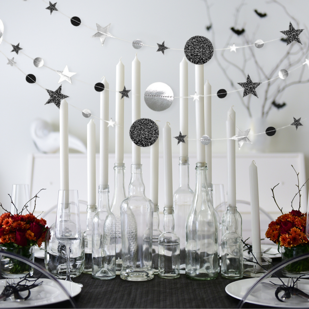 Halloween Silver Black Star Bunting Garland Decoration - TheLittleStuff