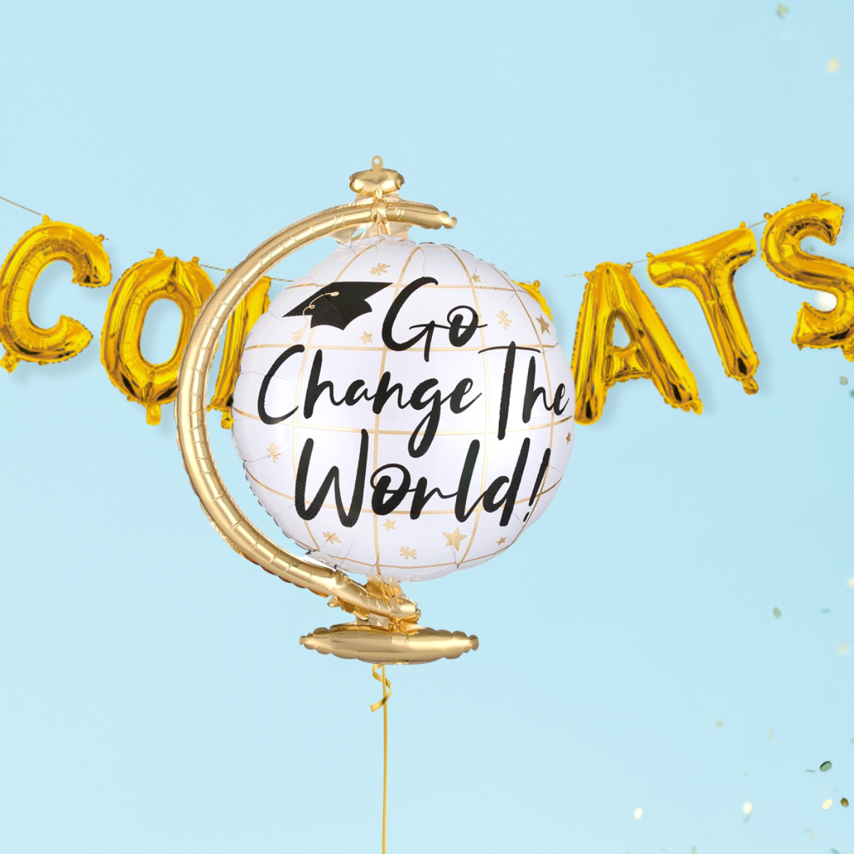 Go change the world graduation celebration balloon - TheLittleStuff