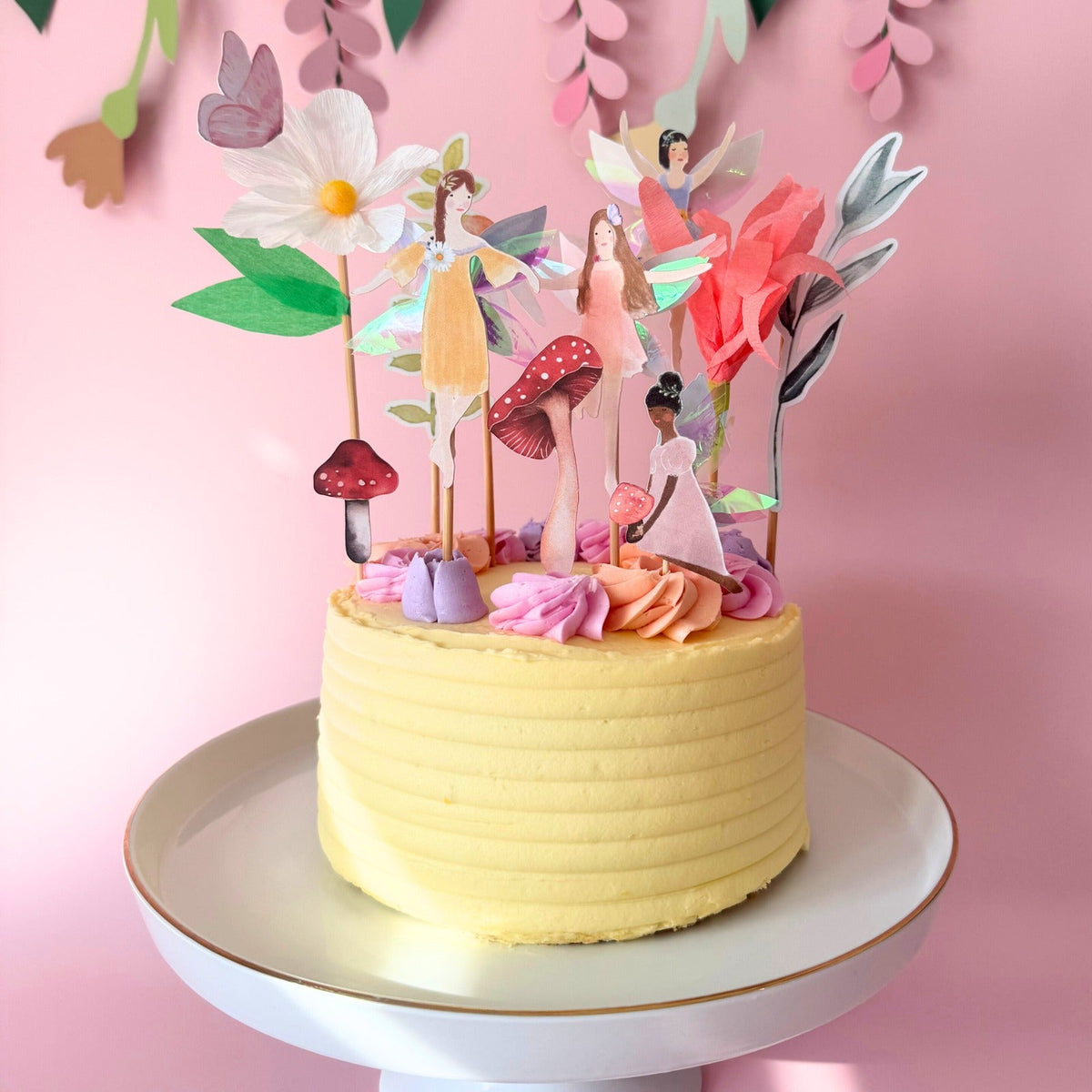 Fairy garden cake topper set