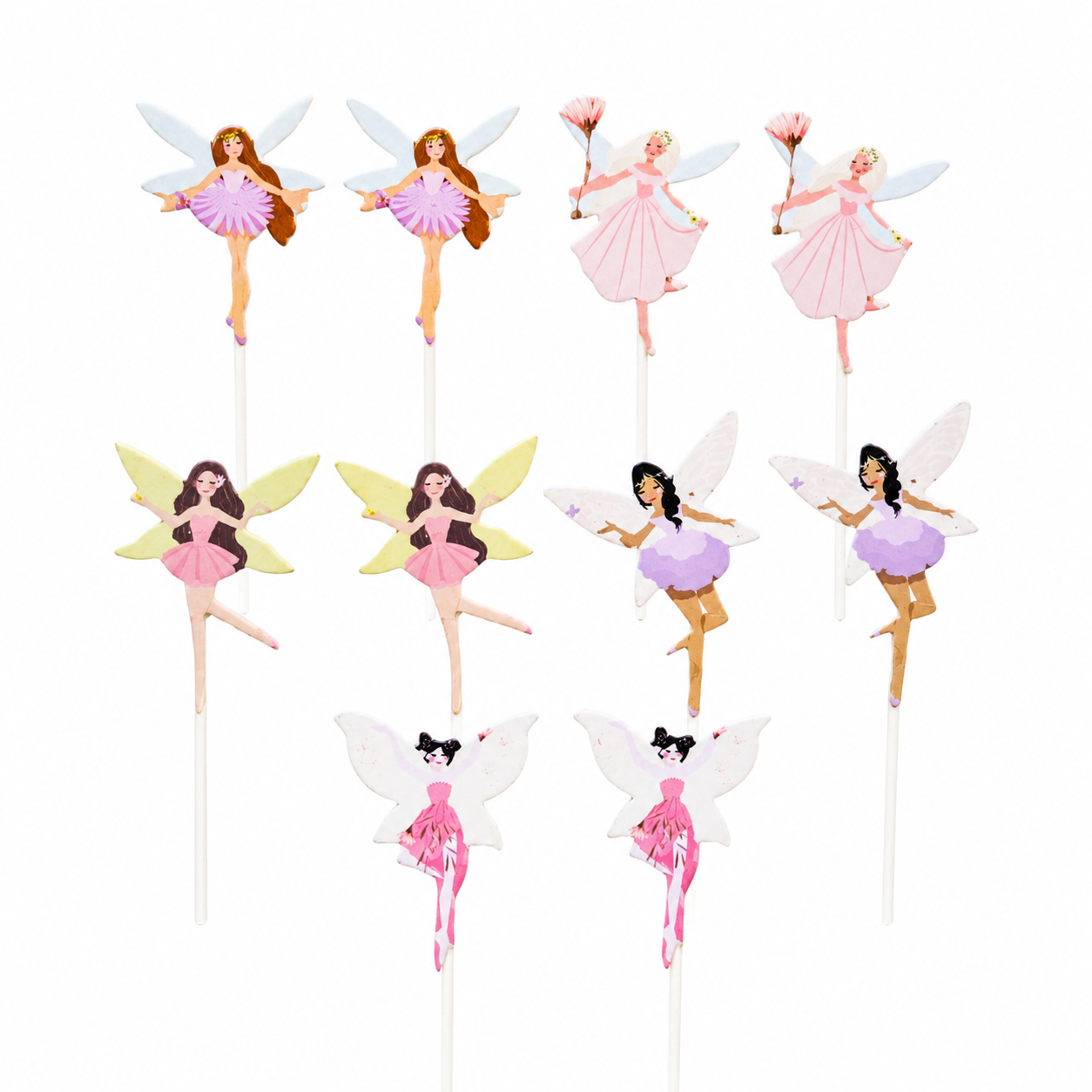 10pcs Whimsical Fairy Garden Cup Cake Topper Set