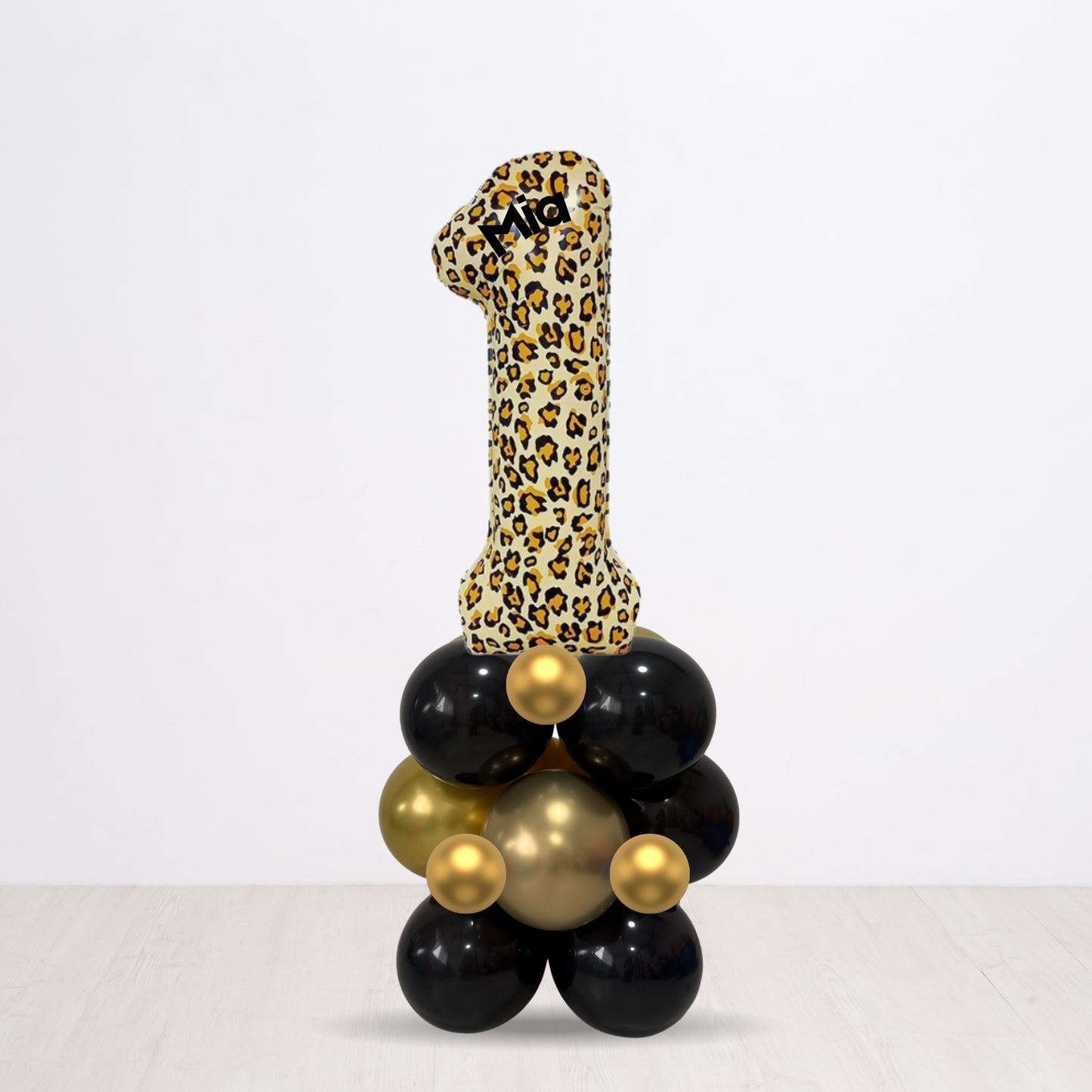 32inch Leopard print large number balloon bouquet sculpture 1.1m height