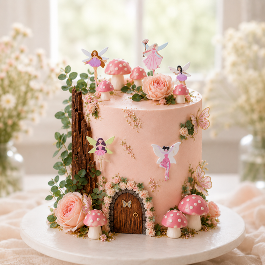 10pcs Whimsical Fairy Garden Cup Cake Topper Set product photo