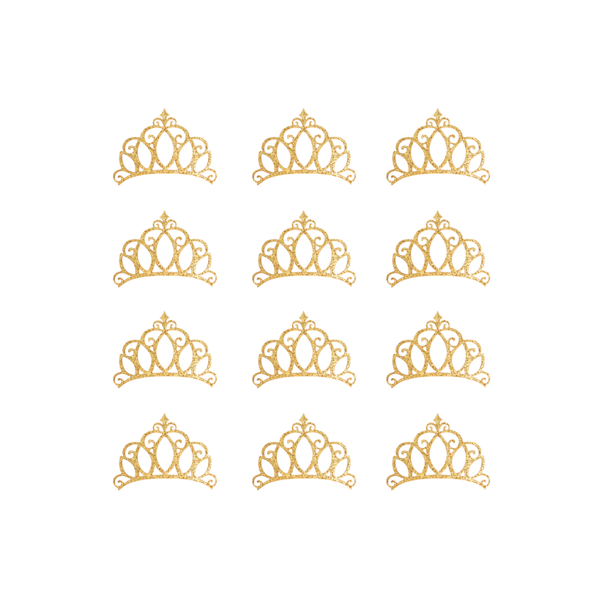 12-pack gold glittery princesses crown tiara cup cake topper decorations product photo