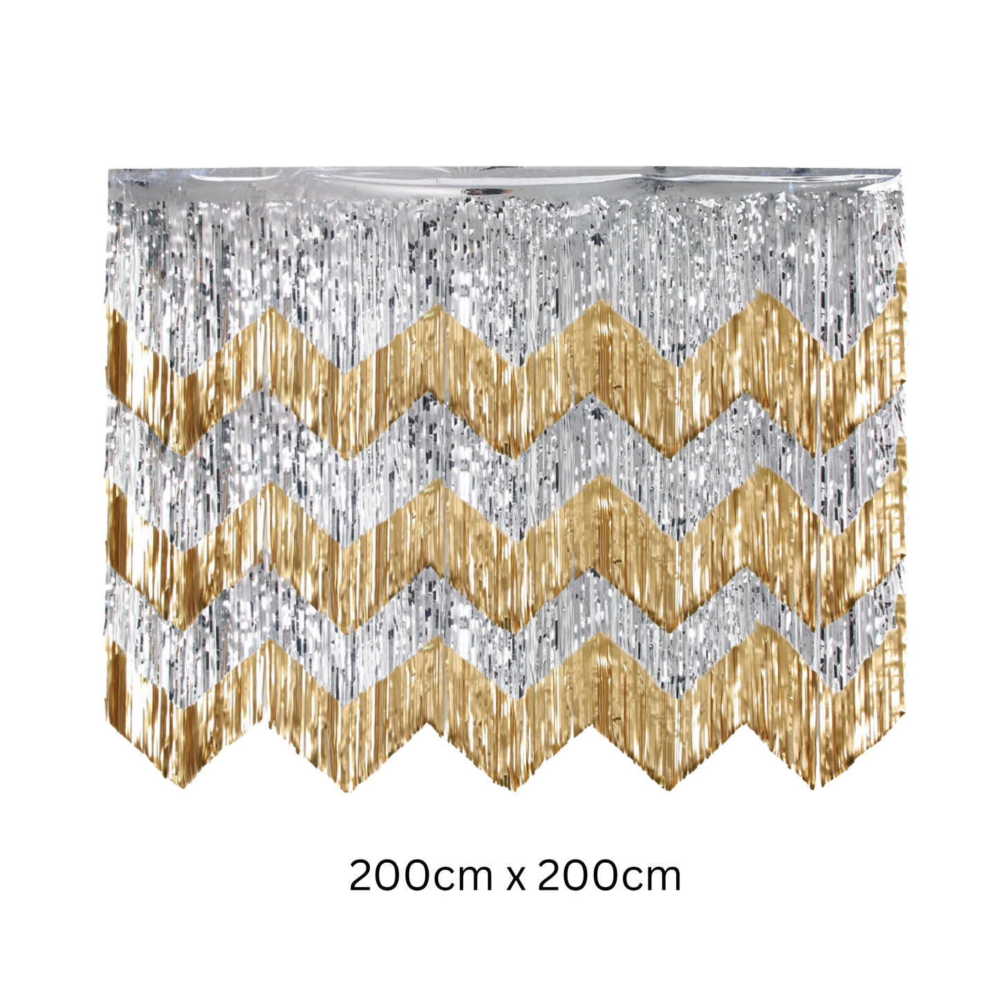 2m x 2m 6pcs Tinsel Foil Curtain Backdrop Decoration