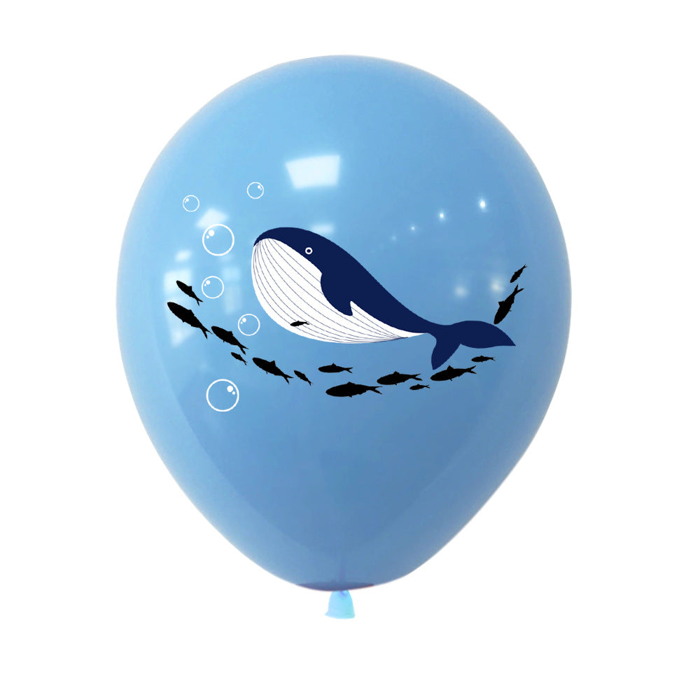 12inch 12pcs under the sea shark fish balloon bundle air or helium product photo 2