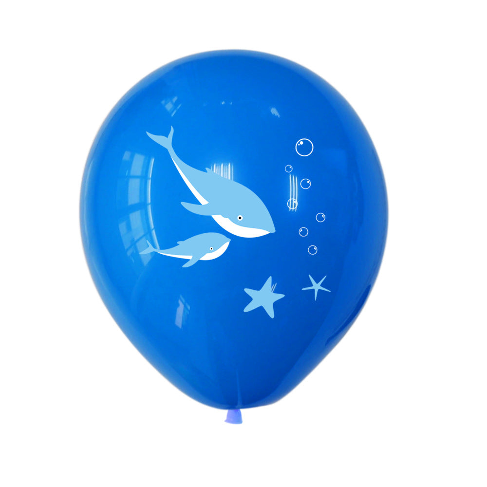 12inch 12pcs under the sea shark fish balloon bundle air or helium product photo 3