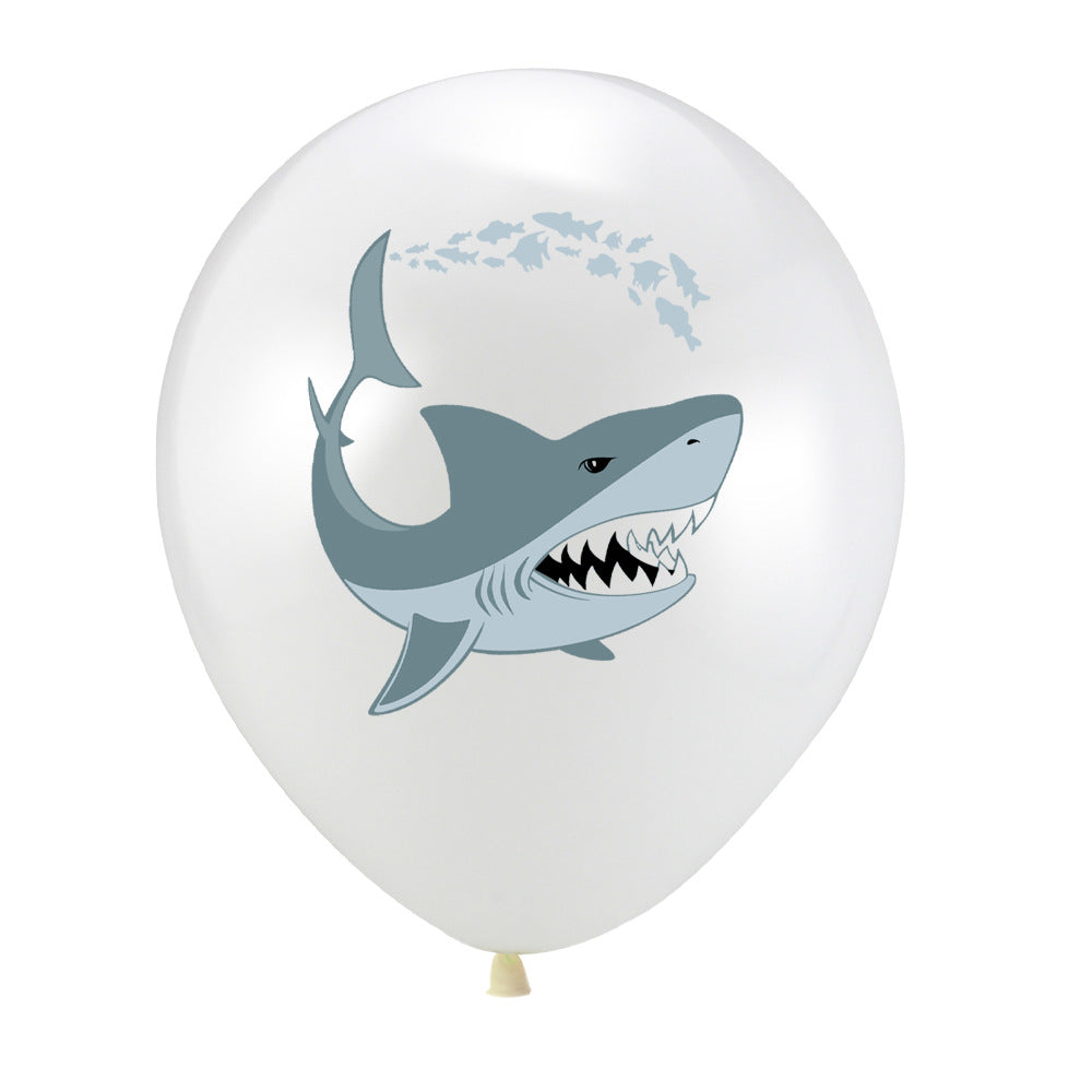 12inch 12pcs under the sea shark fish balloon bundle air or helium product photo 4